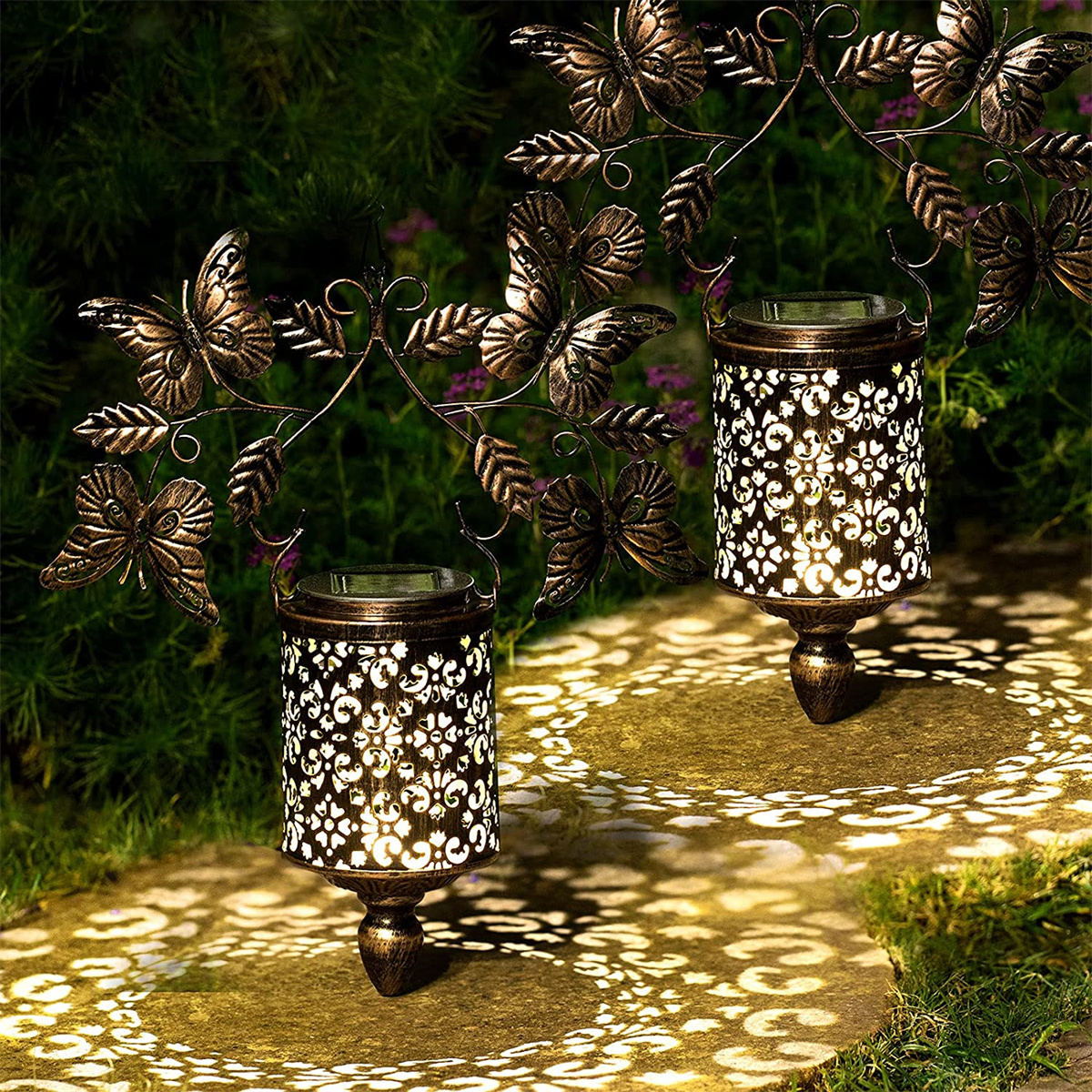 Solar Patio Lantern, 2Pack,