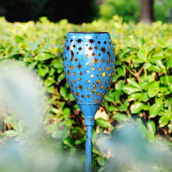 Moon-and-star Blue Lantern Lamp Set